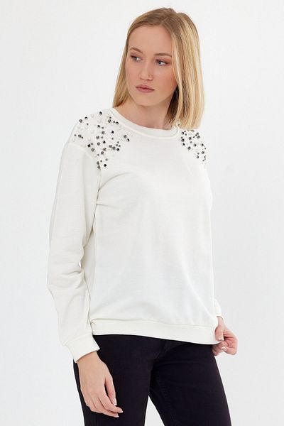 Avones Women's Shoulder Detailed Comfortable Sweatshirt