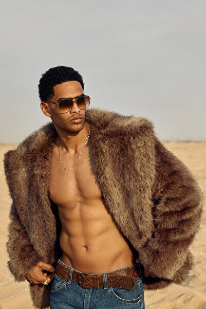 Dear Deer Rust Royale Faux Fur Jacket