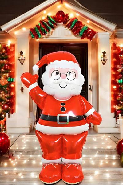 BalonEvi Santa Claus Christmas Foil Balloon with Big Red Feet