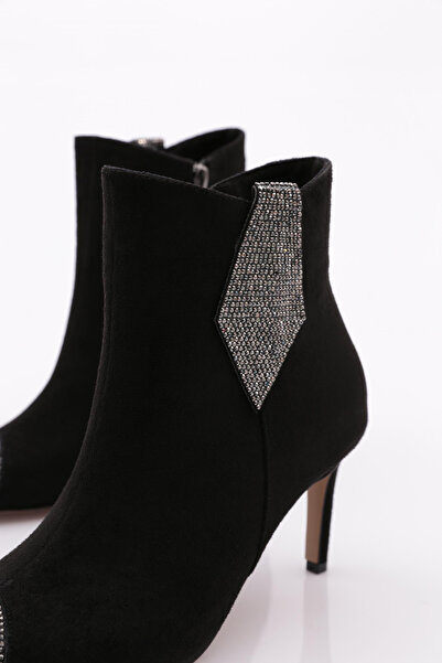 DGN Kadın Topuklu Bot Siyah Süet 71335910