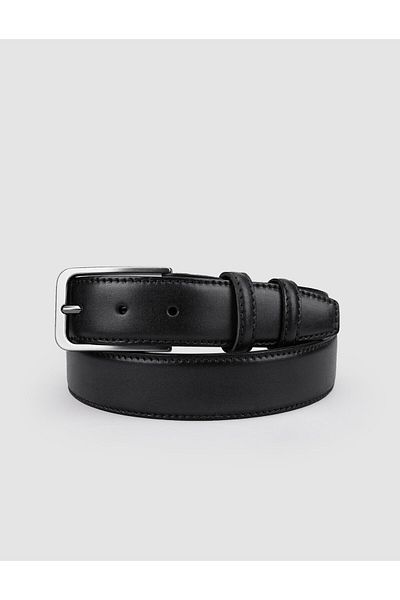 Cabani 100% Genuine Leather Black 3.5 cm Men's Casual Belt