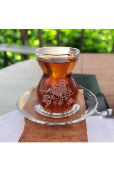 halkaridesign kuş model çay takımı 12 parca 6 kişilik