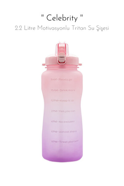 fitmart Celebrity - 2.2 Liter Motivated Tritan Water Bottle - Bpa Free