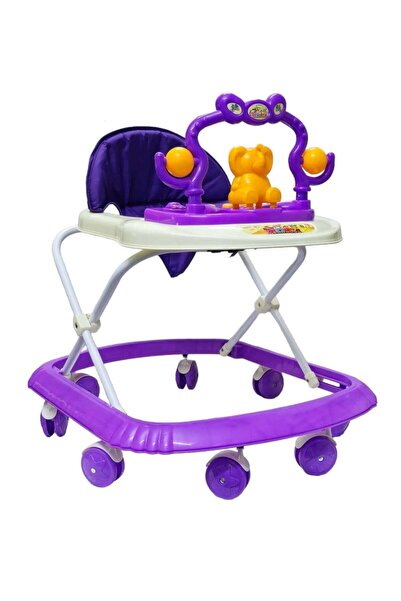 BabyCara مشاية أطفال مزودة بموسيقى وإضاءة مع إمكانية تعديل الارتفاع في 3 أوضاع