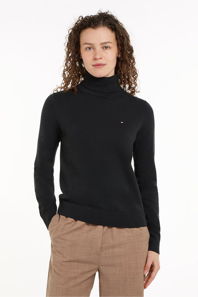 Tommy Hilfiger Kadın Boğazlı Kazak - Siyah