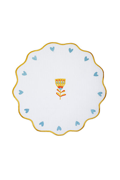 Baci Milano Mamma Mia Çiçek İşlemeli Amerikan Servisi 40 cm Sarı