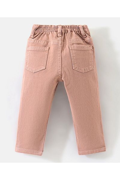 Bonfino Ankle Length Solid Color Jeans - Peach