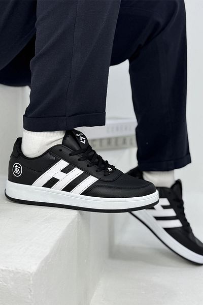 SOLAZER Men's Black White Sneaker Casual Sports Shoes 037-E