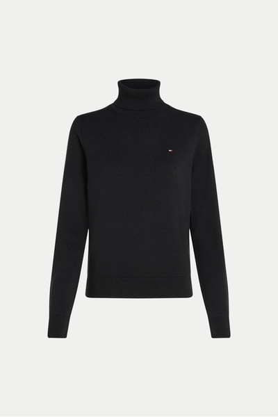 Tommy Hilfiger Kadın Boğazlı Kazak - Siyah