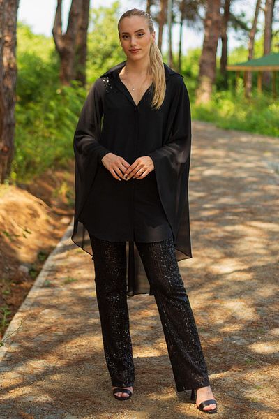 SpringStore Set pantaloni tunică neagră