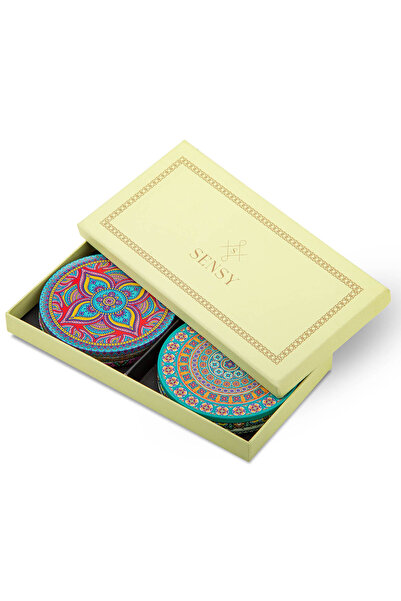 SENSY Set of 6 Decorative Metal Coasters - Top Göbeklitepe