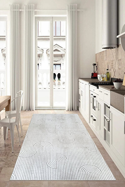 ALgorand Home Kabartmalı Yıkanabilir Kaymaz Taban Salon Halısı Mutfak Halısı ...
