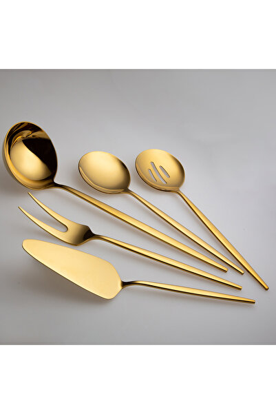 Jumbo 5 Parça Titanyum Gold Servis Takımı 9000