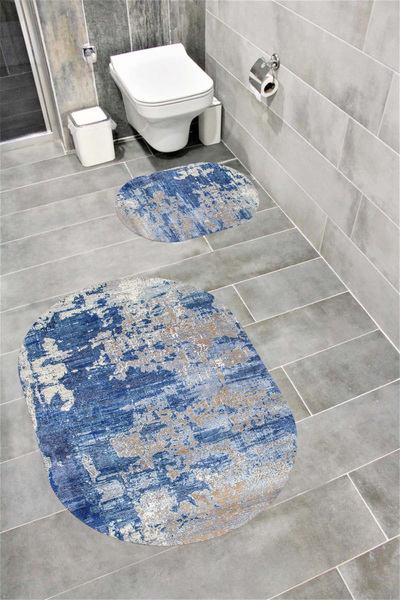 Bordo Halı Set de covorașe de baie decorative lavabile, cu bază moale, anti-a...