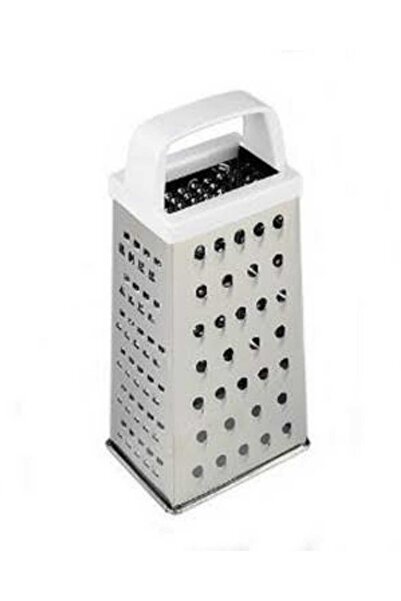 Mucha Stainless Steel Non-Slip Base 4 Blades White Handle Grater