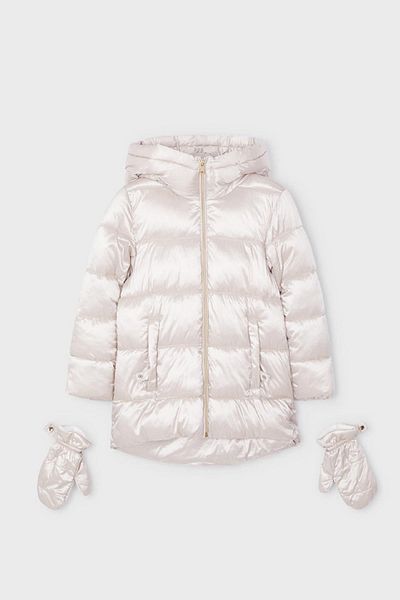 MAYORAL Gray Girl's Coat 4490 - Gloves Detailed