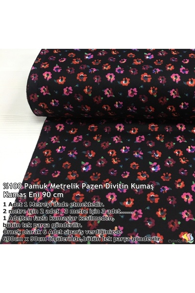 Renk Tekstil Divitin Pazen Metrelik Kumaş - Elbise - Hobi Tasarım - %100 Pamuk
