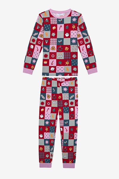 Penti Patchwork-Thermo-Pyjama-Set für Mädchen in mehreren Farben