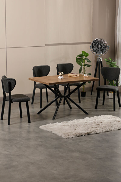 VIANEM Keten Elma Mutfak Sandalyesi Yemek Odası Bahçe Balkon Otel Restoran Kafe Sandalyesi