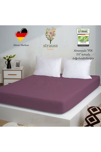 Strauss Home Premium Single and Double 100% Cotton Fitted Sheet - Oeko-Tex