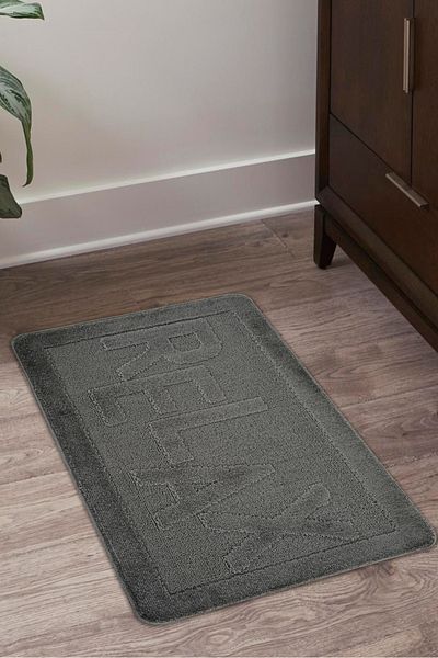 Konfor Halı Long-Lasting Soft Bath Mat with Natural Non-Slip Base - Water Absorbent and Washable 60X100