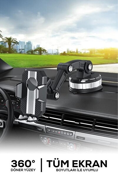 DEMPOWER 360° Döner Yüzey Vakumlu Telefon Tutucu