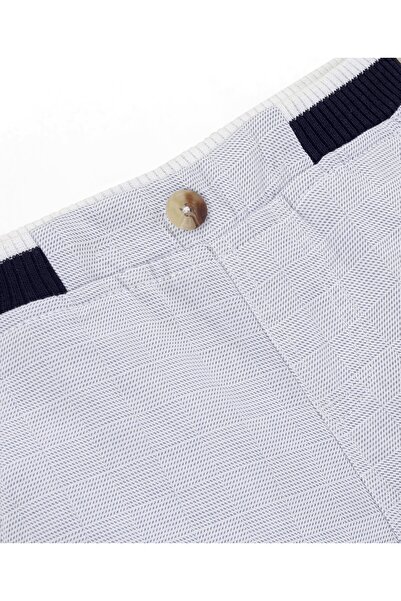 Pine kids Cotton Above Knee Length Shorts With Elasticated Waist - Blue & Grey