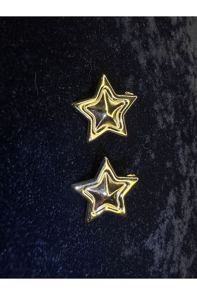 Amber GOLD STAR STEEL EARRINGS