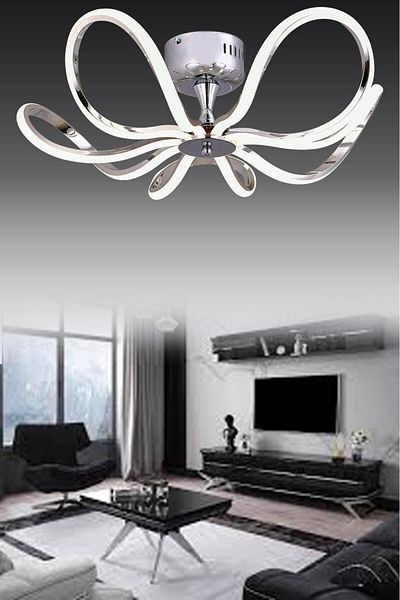 HİRALUCE Milano 3 Color Chrome (Yellow White and Daylight) Luxury Led Chandelier with Remote Control and Dimmer