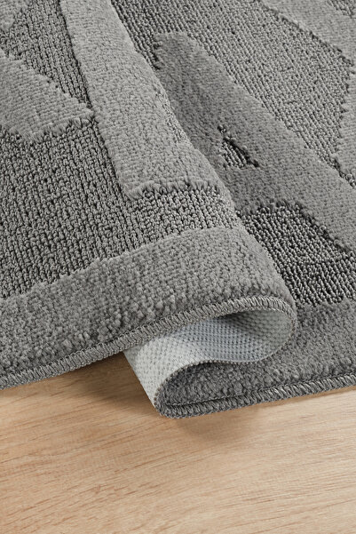 Konfor Halı Long-Lasting Soft Bath Mat with Natural Non-Slip Base - Water Absorbent and Washable 60X100