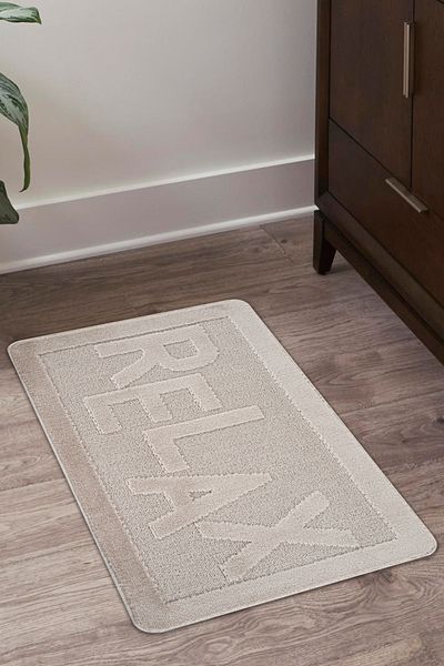 Konfor Halı Long-Lasting Soft Bath Mat with Natural Non-Slip Base - Water Absorbent and Washable 60X100