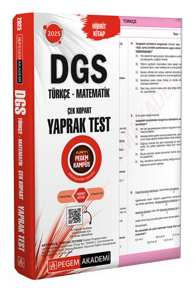 Pegem Akademi Yayıncılık 2025 DGS Türkçe-Matematik Çek Kopart Yaprak Test