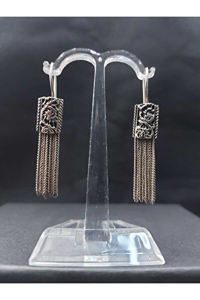 sarıyer silver Mardin El işçiliği Midyat Hasır Gümüş Sallantılı 925 Ayar Küpe