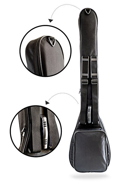 PANDURA MÜZİK Profesyonel Su Geçirmez 20 Mm Pedli Soft Case Uzun Sap Bağlama Saz Kılıfı