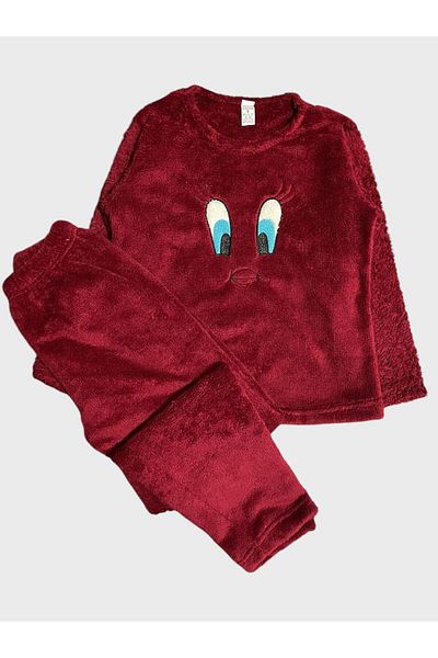 ALİŞ KİDS Set de pijamale de iarnă din lână cu mânecă lungă, cu model Tweety Eye, pentru fete