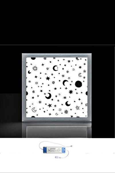 Gökyüzü Panel Gecemsi Tasarım, Led Avize, Yatak Odası Lamba,60w -büyük Boy Avize (60CMX60CM)
