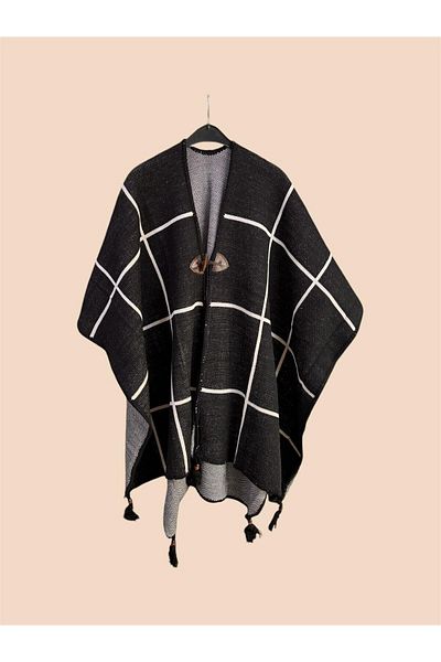 Bytoktay Knitwear Steel Knit Thick Mother Shoulder Scarf Shawl Poncho