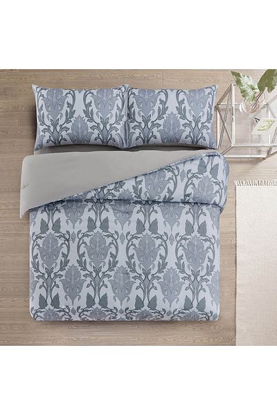 In House Anthony | Microfiber Comforter Set 4 Pieces, King, 260x240 cm, Light Grey
