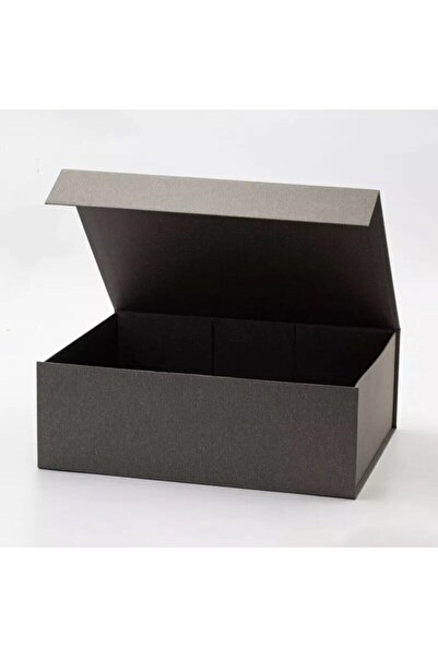 Home in Joy Hediye Kutusu Boş Mıknatıslı Kapak Mat Lamine Gri Haki 24x17x10cm