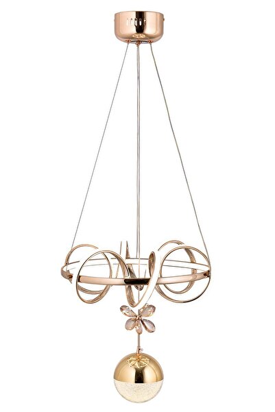 HİRALUCE Truva 3 Renk Kumandalı Ve Dimmerli Gold ( Sarı Beyaz Ve Gün Işığı ) Luxury Led Kristal Taşlı Avize