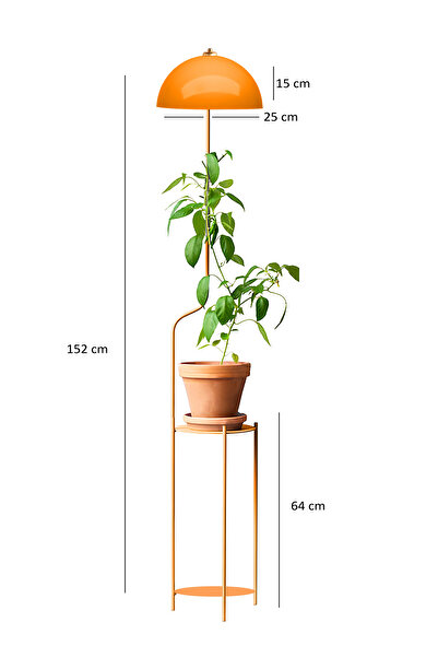 HOMİNG Homing Luopi Turuncu Çiçek Standlı Raflı Lambader