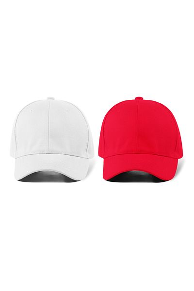 QUATEX White - Red Sports Cap Unisex Adjustable with Velcro Back a Quality Product