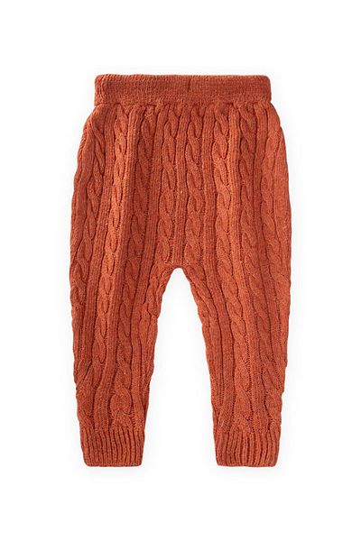 Cigit 1-5 Years Tile Colored Hair Knitted Knitwear Trousers