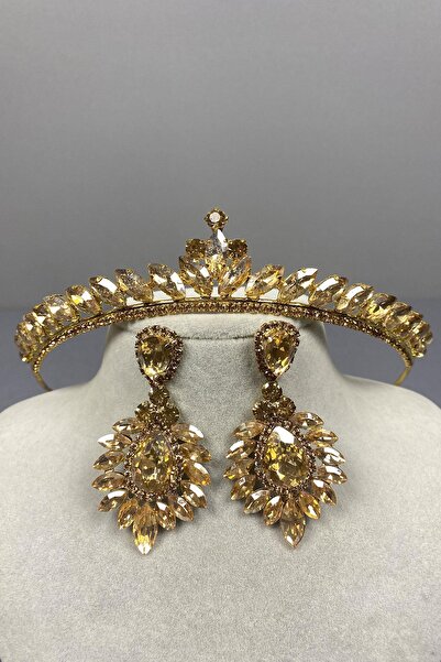 ESPEREST Set de cercei cu coroană și cercel cu picătură de henna Ece pentru m...