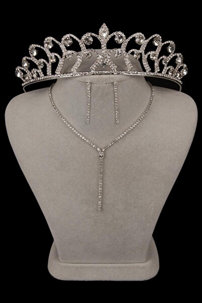 Limelia Set de cercei și coroană de mireasă cu cristal elegant de seară