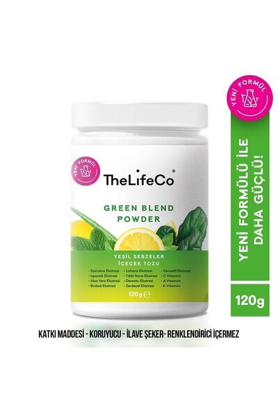 The LifeCo Green Blend - Yeşil Sebzeler Içecek Tozu 120 G