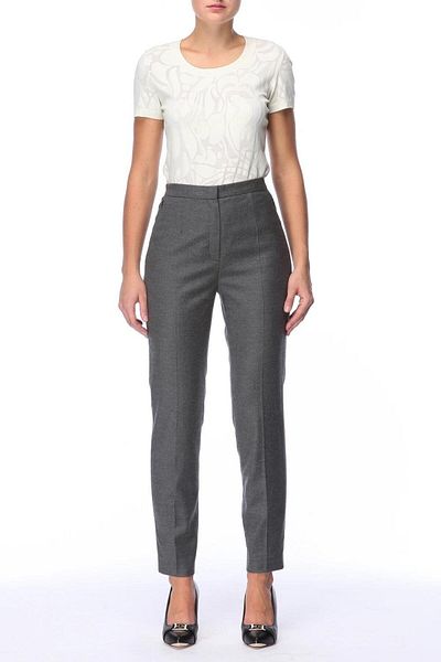 Escada High Waist Classic Wool And Cashmere Pants