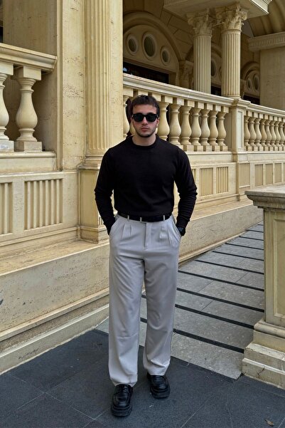 Livio Ferri Erkek Kumaş Baggy Kalıp Pileli Pantolon