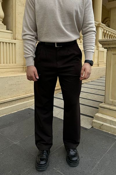 Livio Ferri Ανδρικό υφασμάτινο φαρδύ πλισέ παντελόνι