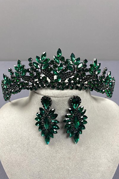 Limelia Σετ σκουλαρίκια με κορώνα και σταγόνες Belur Bridal Henna